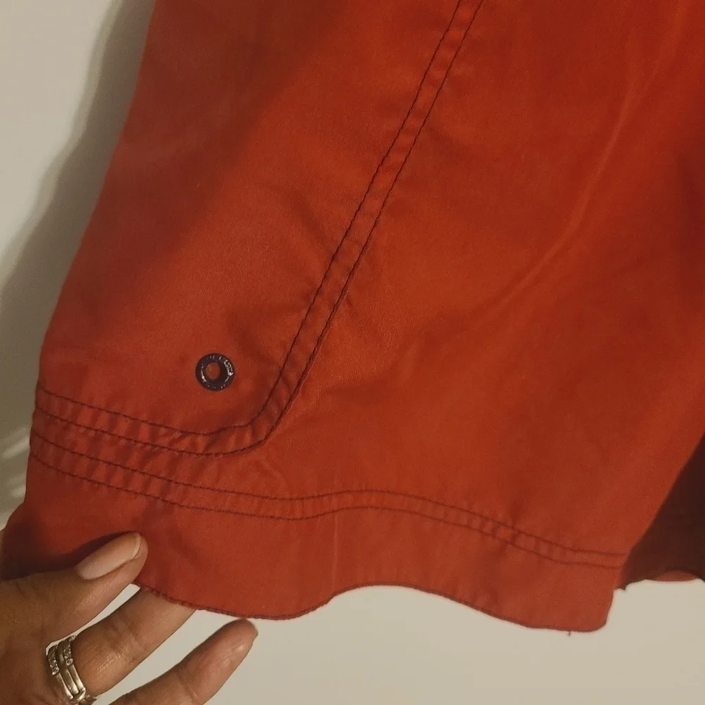 Speedo | Men's Red Athleisure Sporty Swim Trunks With Pockets (Size Small)